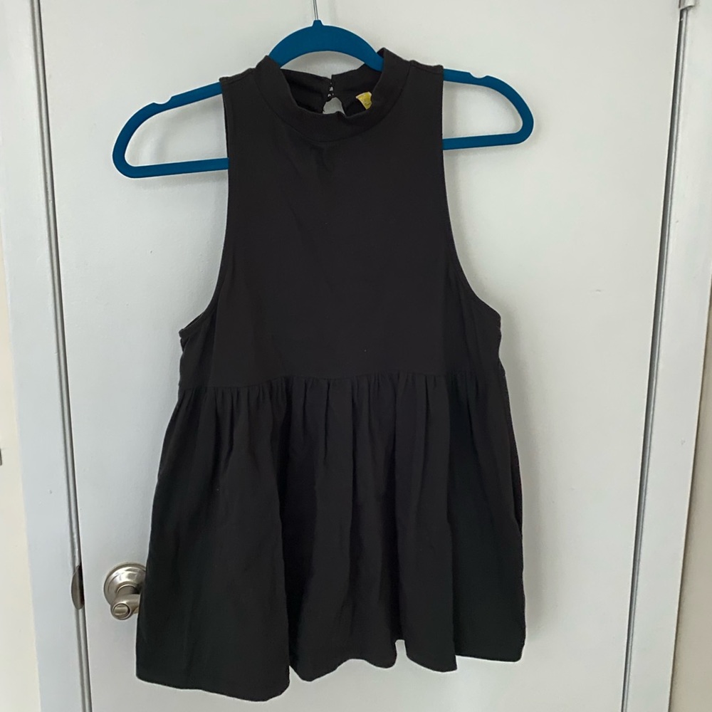Black Free People Babydoll top with Open Back
